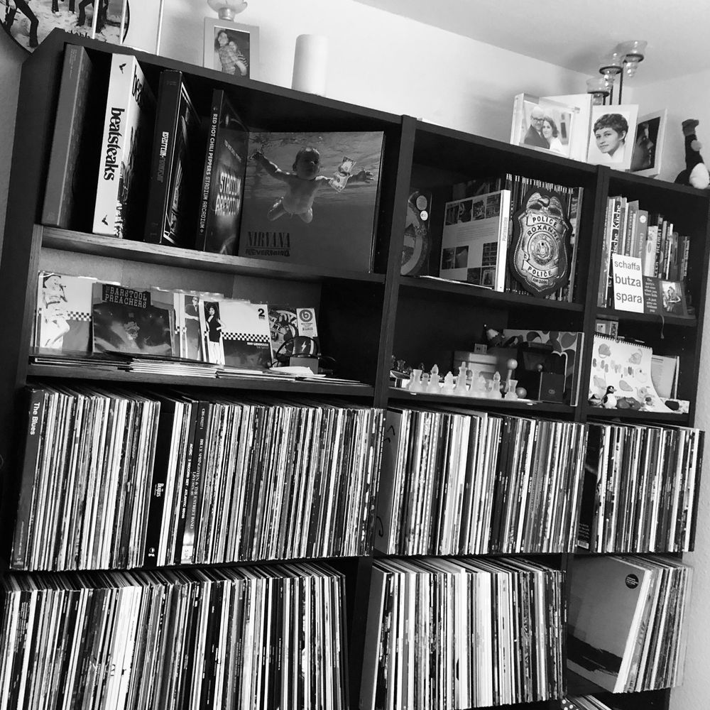 Plattenregal mit Mattis Vinylsammlung